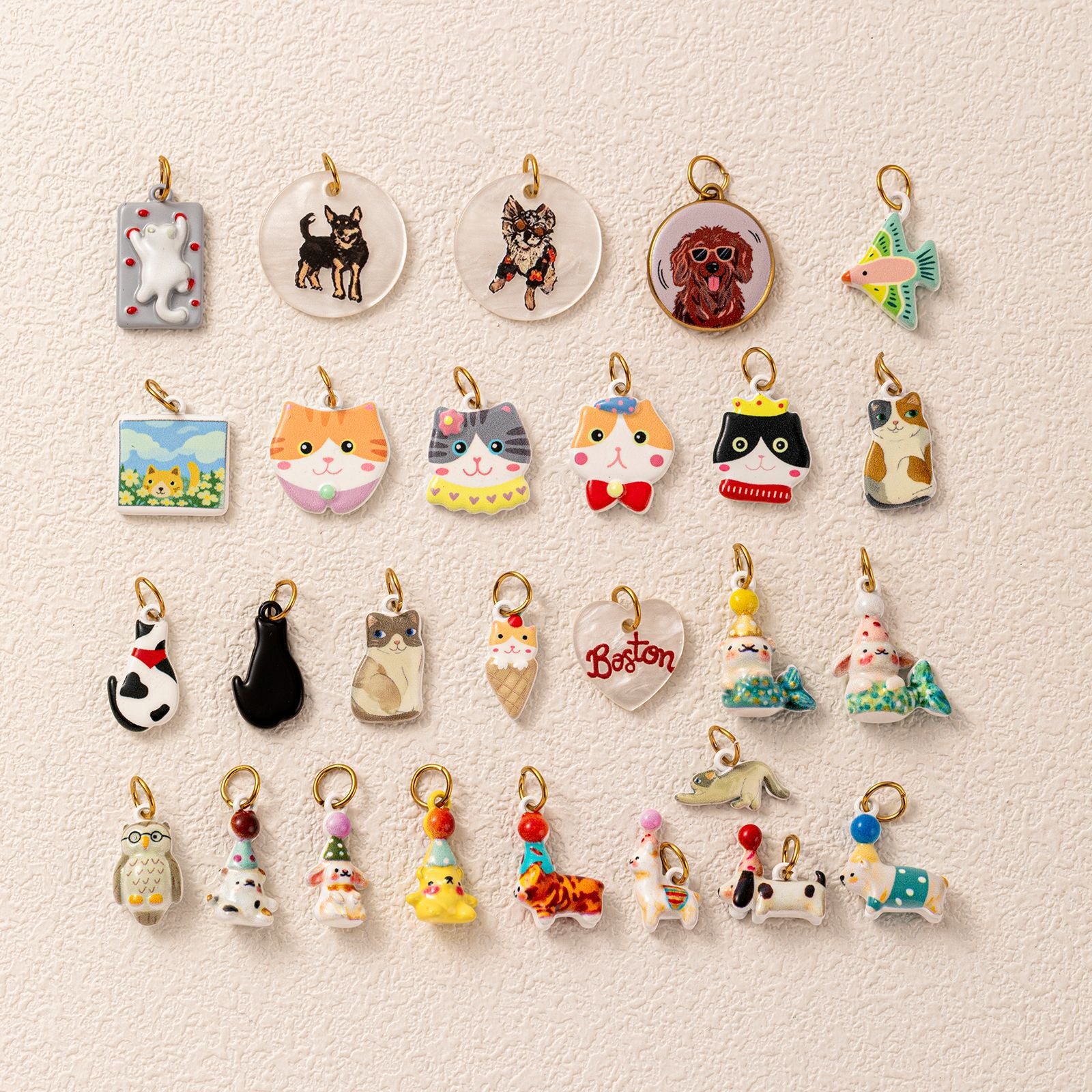 Wholesale Cute Cat Pendant Stainless Steel 18K Gold Plated DIY Jewelry Making Fashion Accessory Boutique Resale