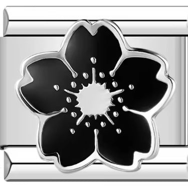 Wholesale Italian Charm Bracelet 9mm DIY Splicing Peach Blossom Black Cat Stainless Steel Composable Bracelet