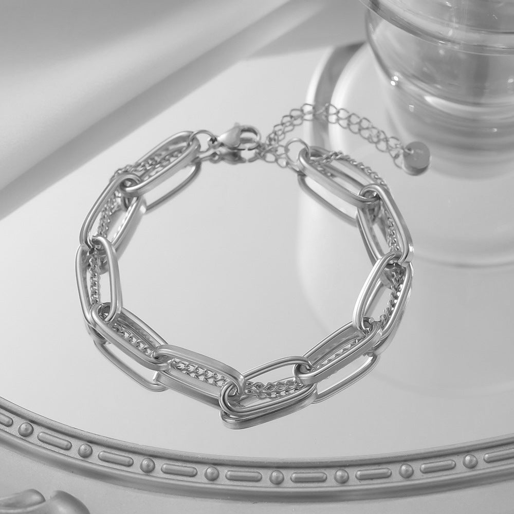 Wholesale Double Layer Titanium Steel Bracelet ACC-BT-QiYun006