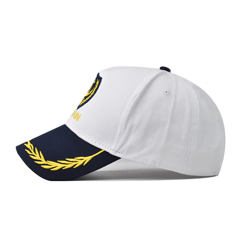 Wholesale White Retro  Navy Baseball Cap With Embroidery Adjustable For Summer
