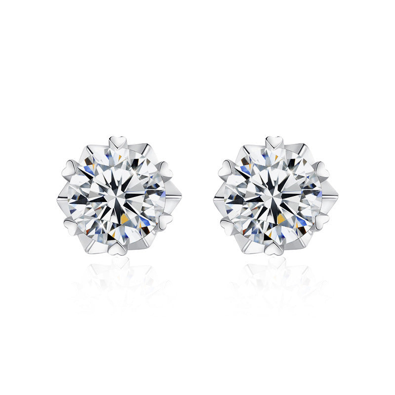 Wholesale  moissanite classic six-claw luxury earrings