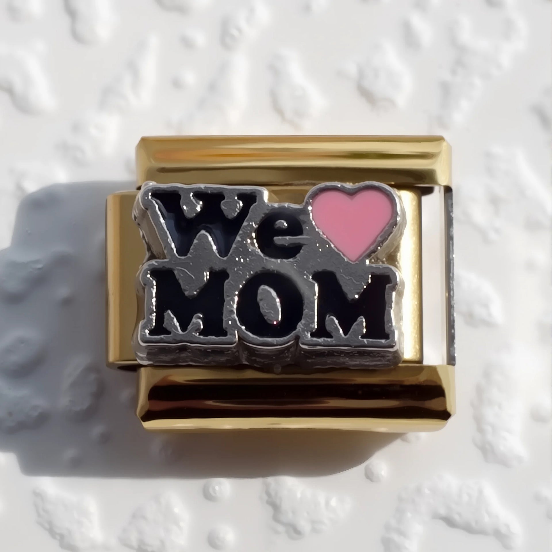 Wholesale 5pcs Italian Charm Bracelet 9mm DIY Splicing Gold Plated Heart Stainless Steel Composable Bracelet