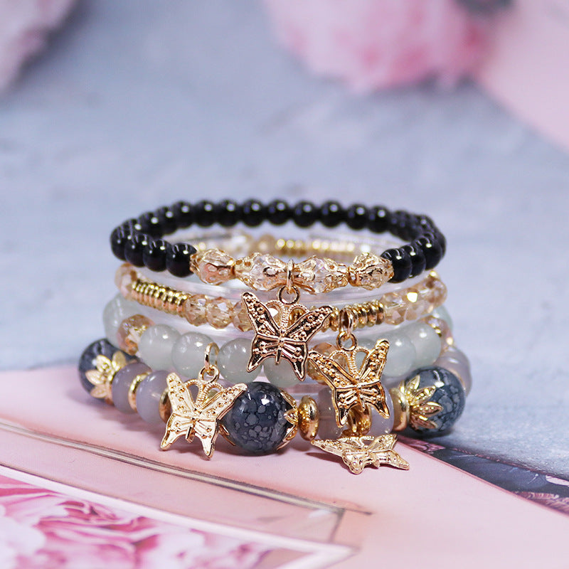Wholesale Bohemian Multi-layered Butterfly Crystal Bracelet ACC-BT-NaiHong011