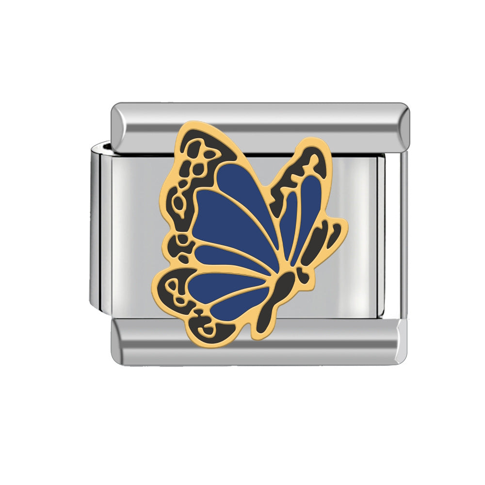 Wholesale Italian Charm Bracelet 9mm DIY Splicing Butterfly Series Stainless Steel Composable Bracelet