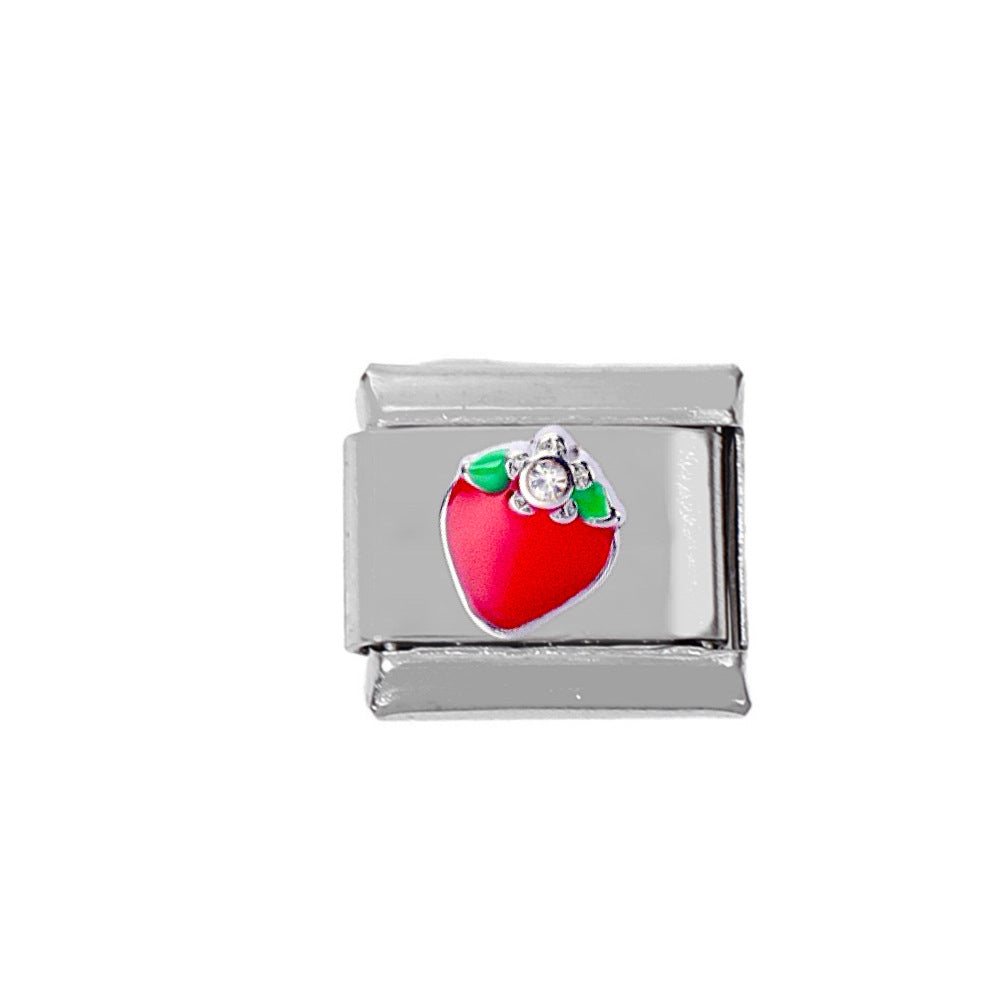 Wholesale 5pcs Italian Charm Bracelet Charm Module Stainless Steel Vegetable and Fruit Bracelet 9mm DIY Pattern Free Stitching Detachable Composable Bracelet ACC-BT-DaLiang004