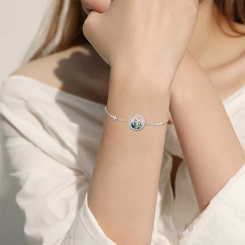 Wholesale Stainless Steel Simple Shell Mustard Seed Bracelet Earrings Necklace