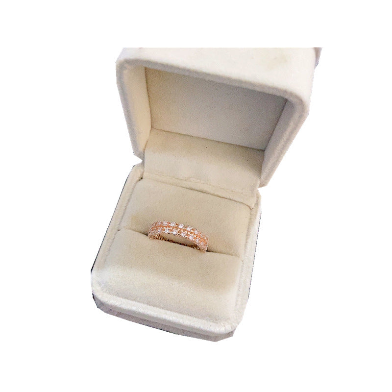 Wholesale 10pcs Micropaved Zirconia Ring Electroplated K Gold White Gold Color Preserving Ring ACC-RS-YunXi005