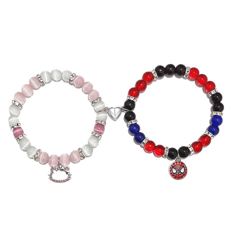 Wholesale Spider Pendant Natural Cat's Eye Crystal Bracelet ACC-BT-Duoy006