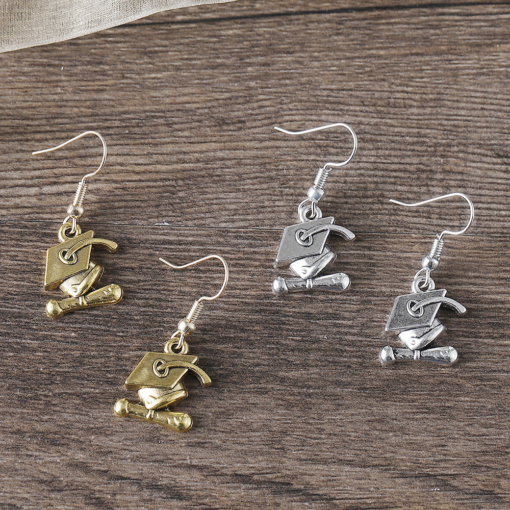 Wholesale  graduation season bachelor hat pendant earrings