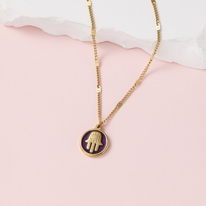 Wholesale Titanium Steel Necklace Moon Clavicle Chain Choker Necklace ACC-NE-Yazhi006