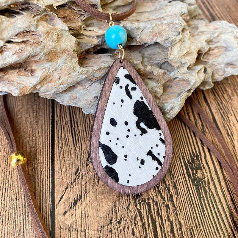 Wholesale 3pcs/ pack Wooden Leopard and Cow Print Earrings