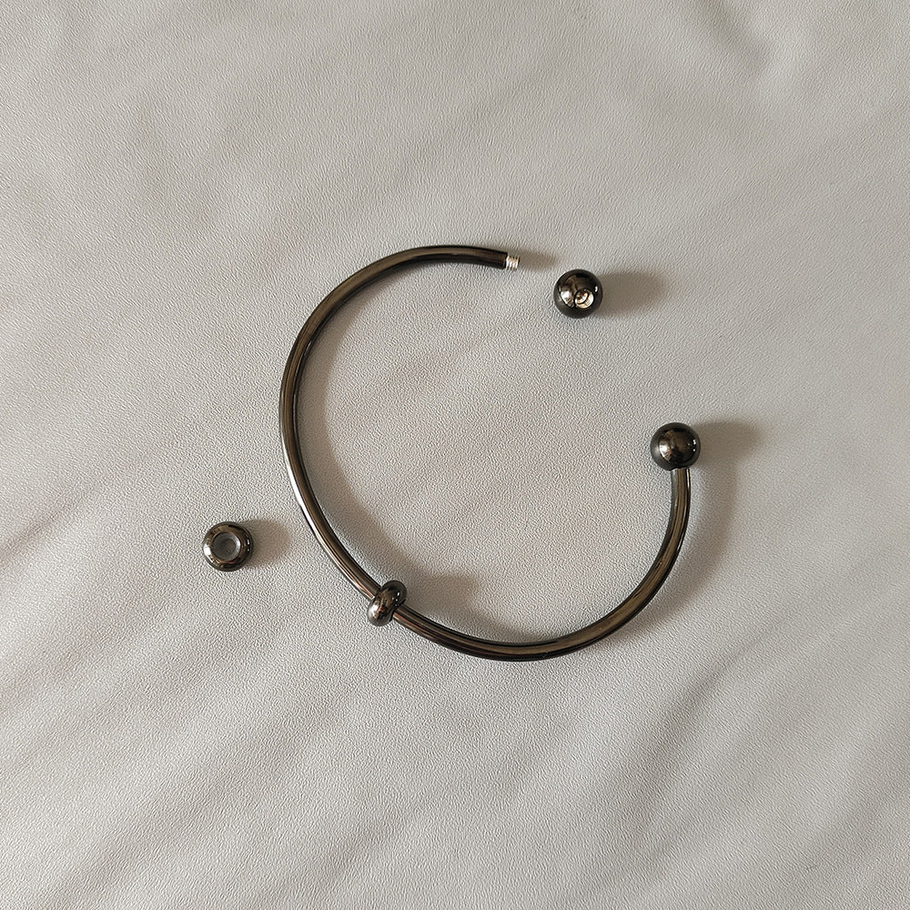 Wholesale Stainless steel ball-end open bangle