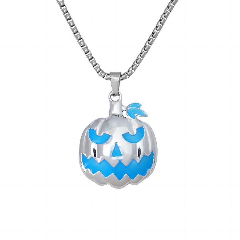 Wholesale   ghost festival accessories luminous pumpkin pendant  necklace
