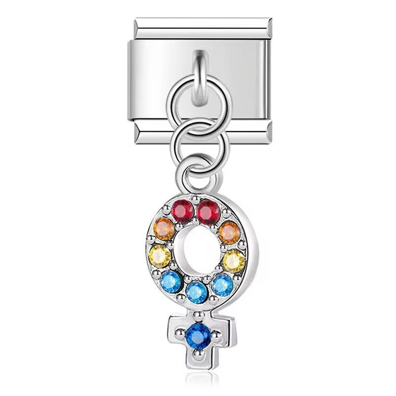 Wholesale Stainless Steel Cute Dog Pendant Charm DIY Modular for Bracelet Making Jewelry Accessory Gift