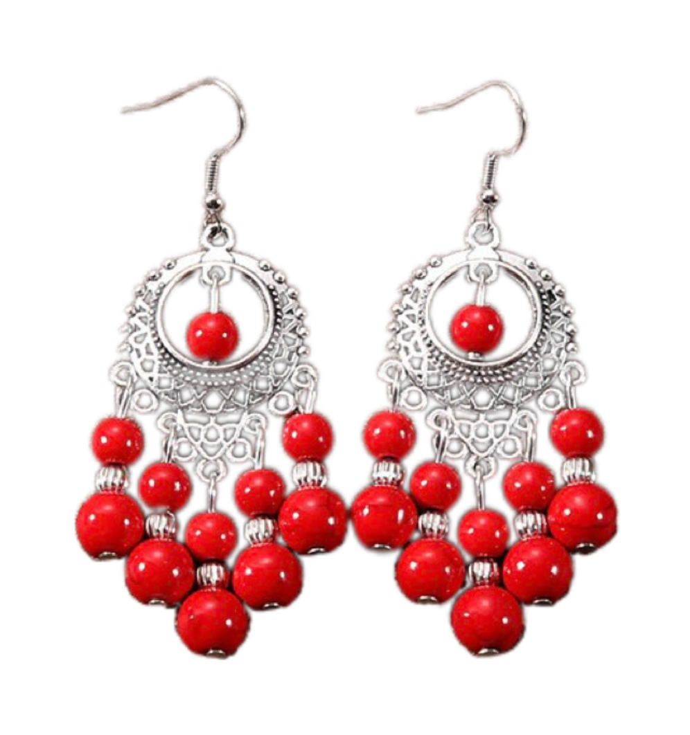 Wholesale Bohemian Tassel Turquoise Earrings