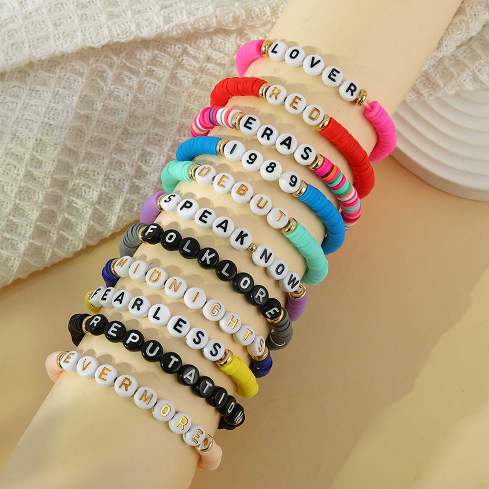 Wholesale Colorful Polymer Clay English Name Bracelet ACC-BT-Zhey004