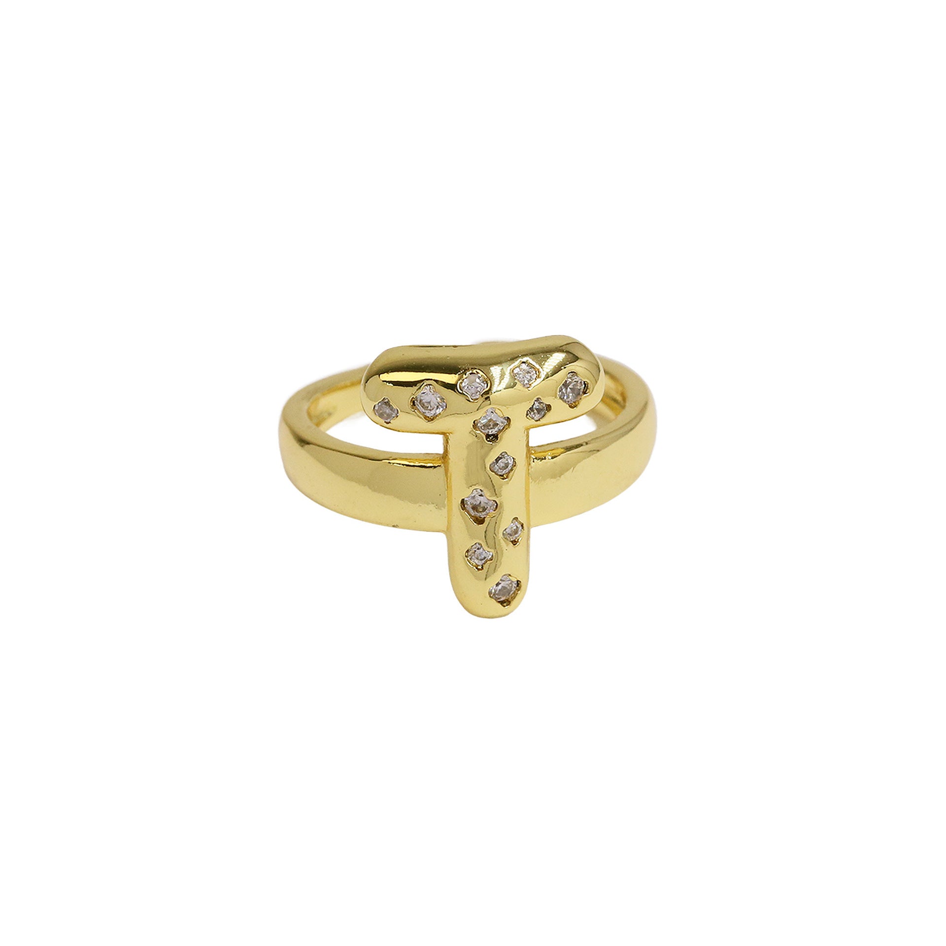 Wholesale Micro-inlaid Zircon Bubble Bubble Balloon Cute 26 English Letters Open Ring
