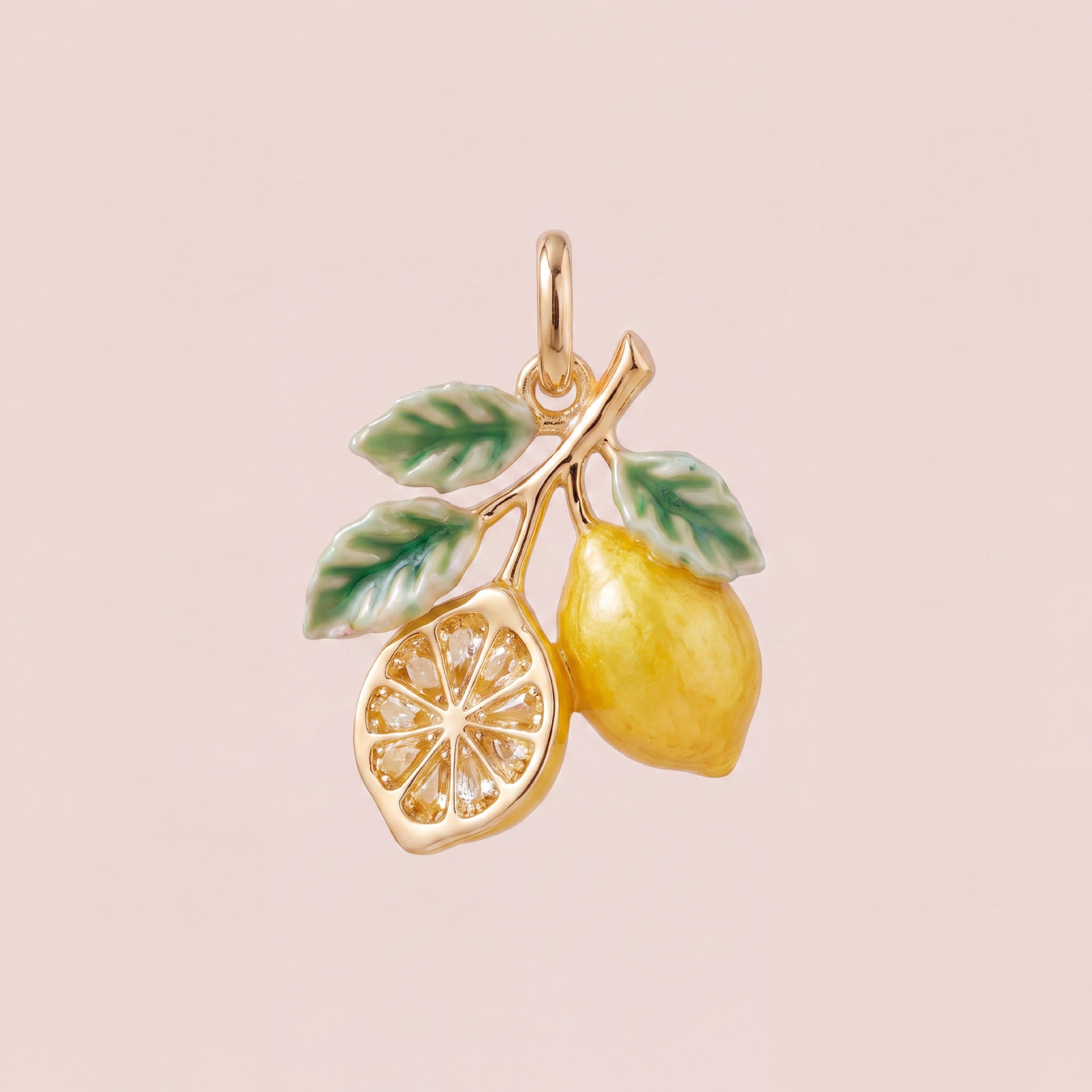Wholesale Chic Lemon Fruit Pendant Charm DIY Jewelry Accessory Copper Electroplated For Bracelet Necklace Making Boutique Resale