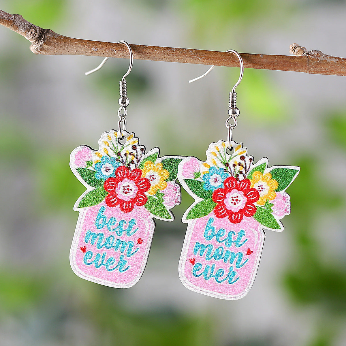 Wholesale  MOM flower love bouquet pendant earrings