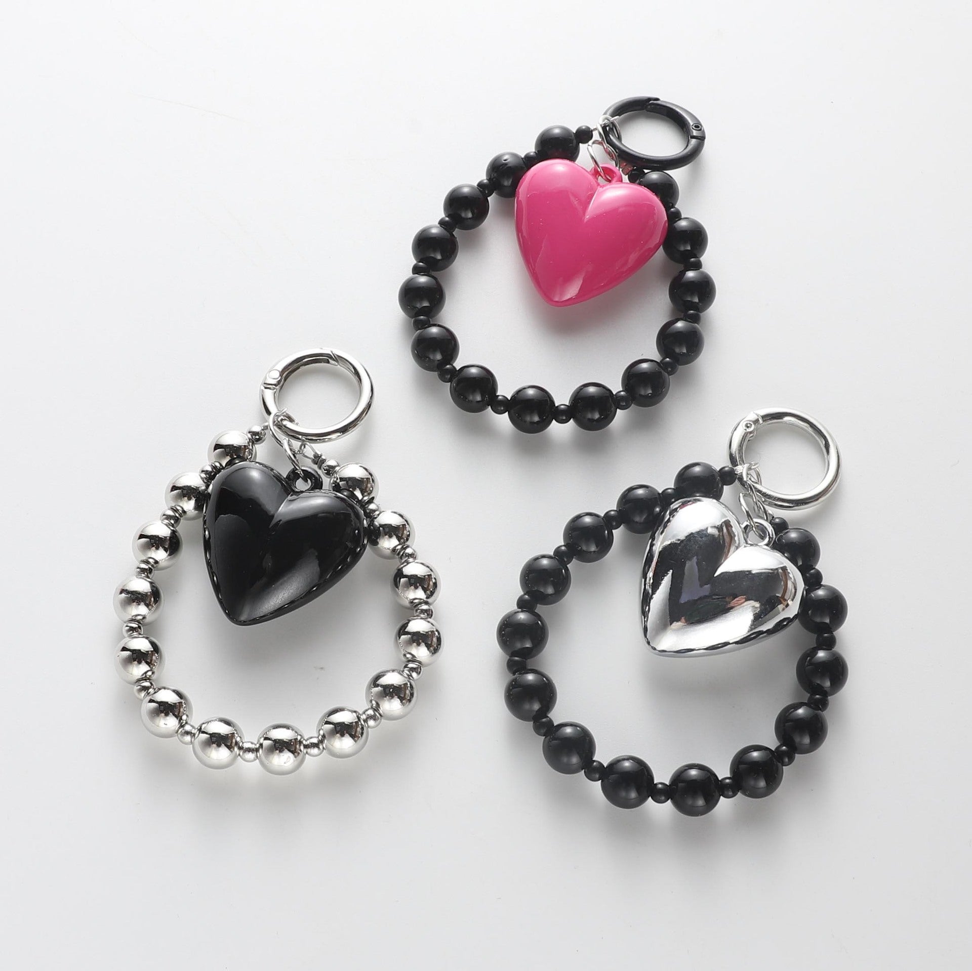 Wholesale Peach Heart Wristlet  Keychains