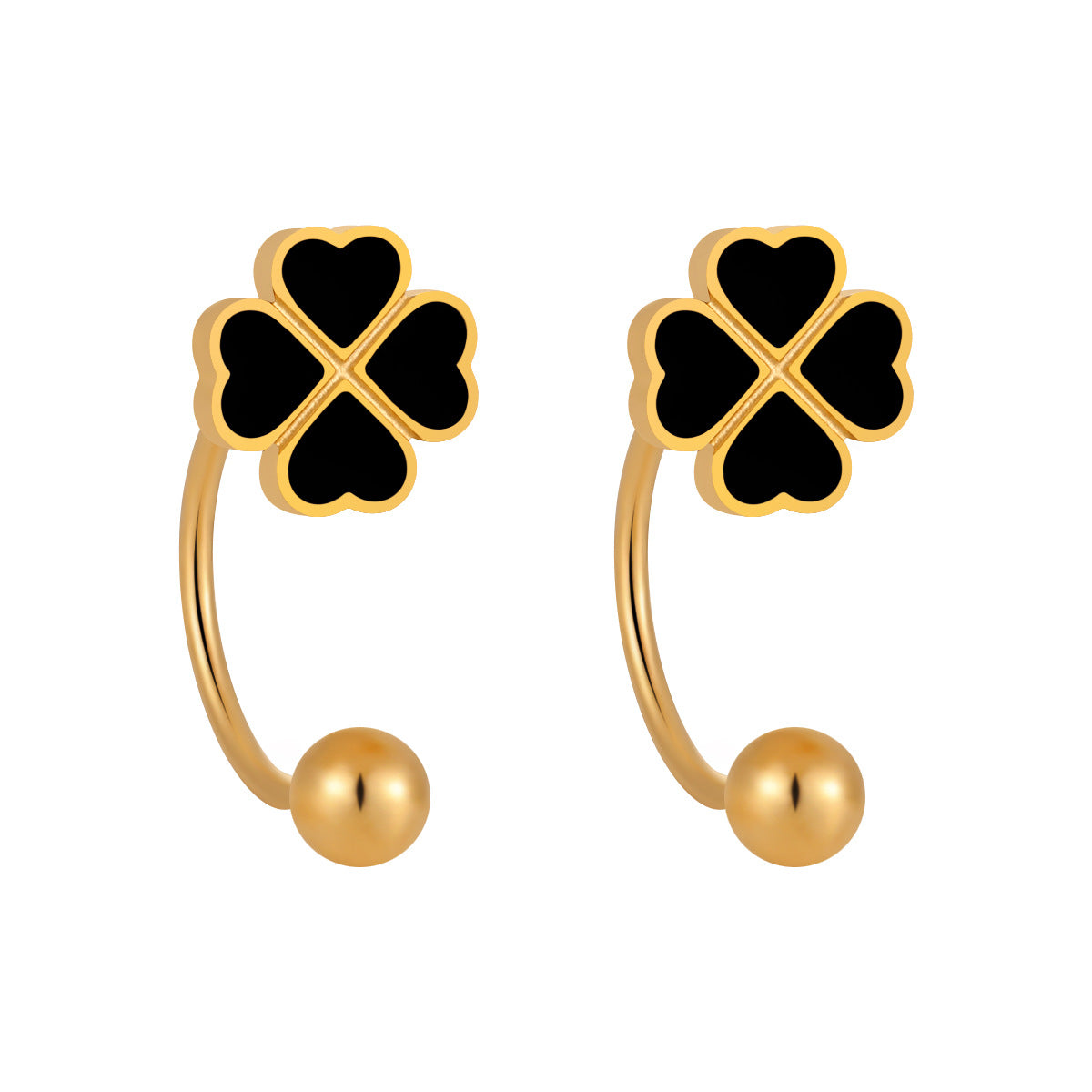 Wholesale  Light Luxury New Niche Four Love Combination Four-leaf Clover Ear Bone Earrings
