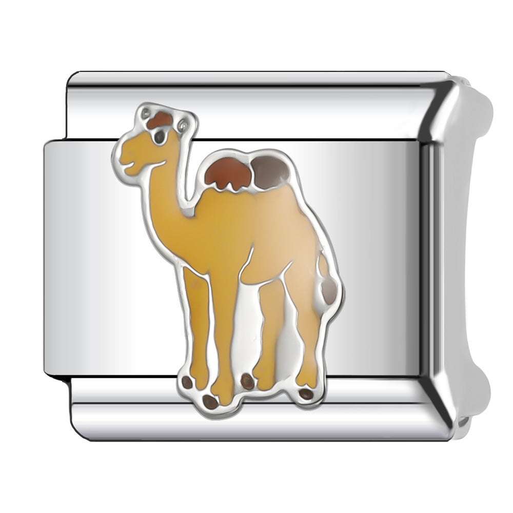 Wholesale Italian Charm Bracelet 9mm DIY Splicing Cute Cartoon Animal Stainless Steel Composable Bracelet