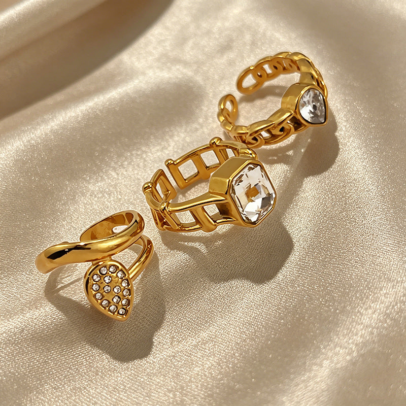 Wholesale Geometric Open Ring Stainless Steel Electroplating Fashion Accessory