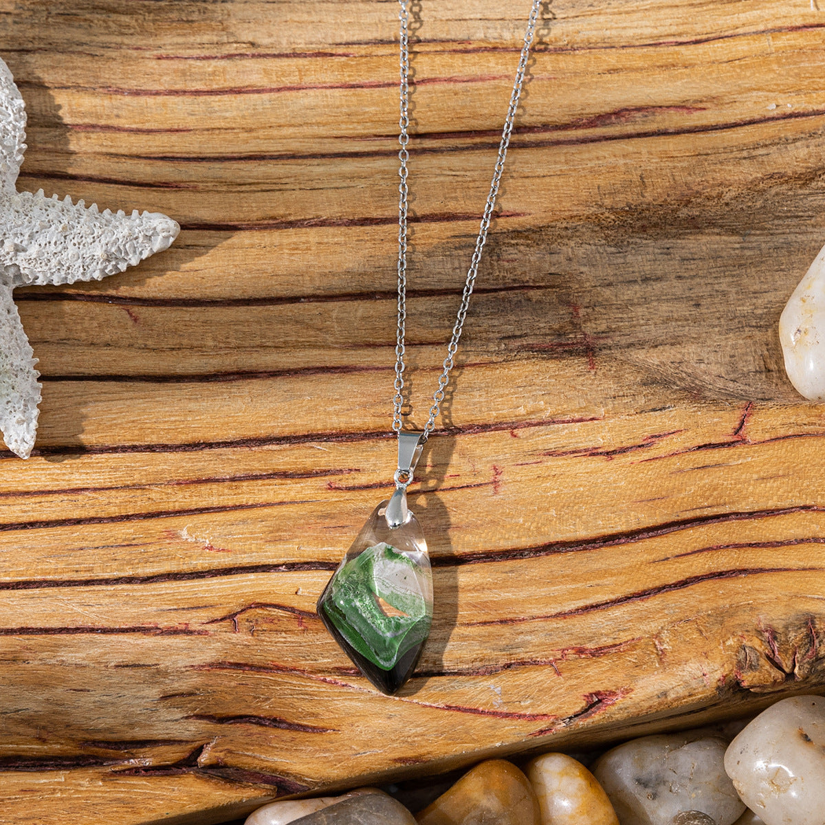 Wholesale Ocean Style Color Diamond Pendant Necklace