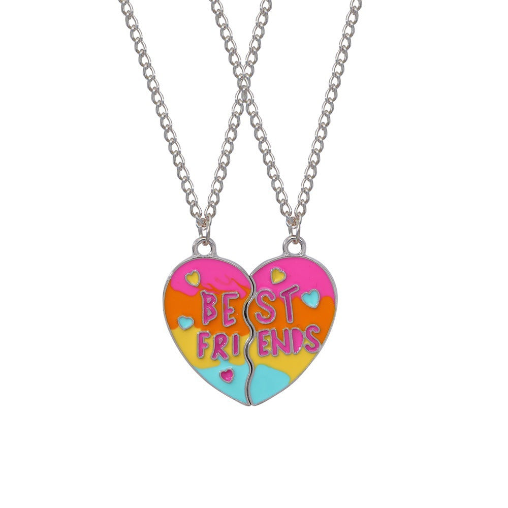 Wholesale Magnetic Cute Sequin Heart Pendant Necklaces Necklace Set ACC-NE-Tiangao007