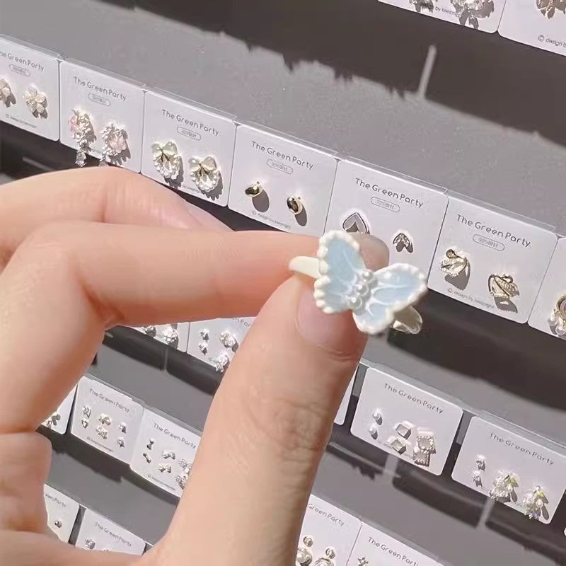 Wholesale Color Butterfly Zircon Open Ring