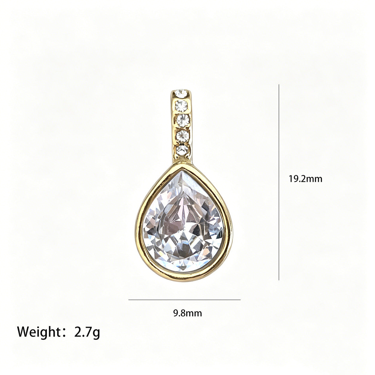 Wholesale Geometric Love Pendant Stainless Steel Zircon Chic Jewelry Accessory For Boutique Resale