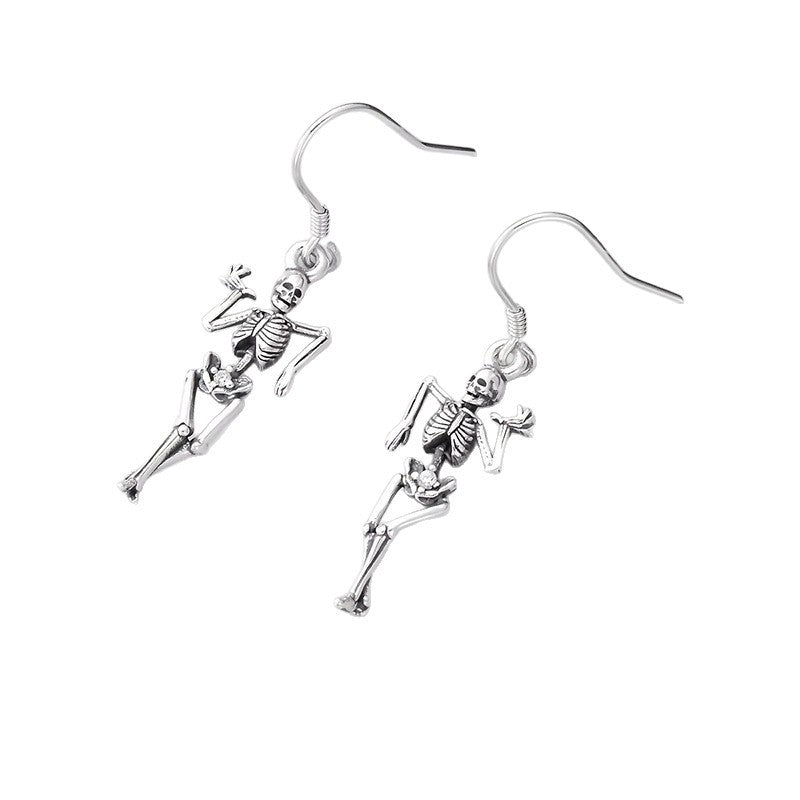Wholesale  Halloween  Funny Dancing Skull Human Body Earrings