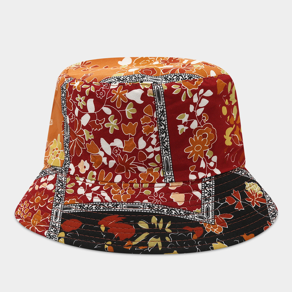 Wholesale Bohemian Small Flower Full Print Sunscreen Fisherman Hat