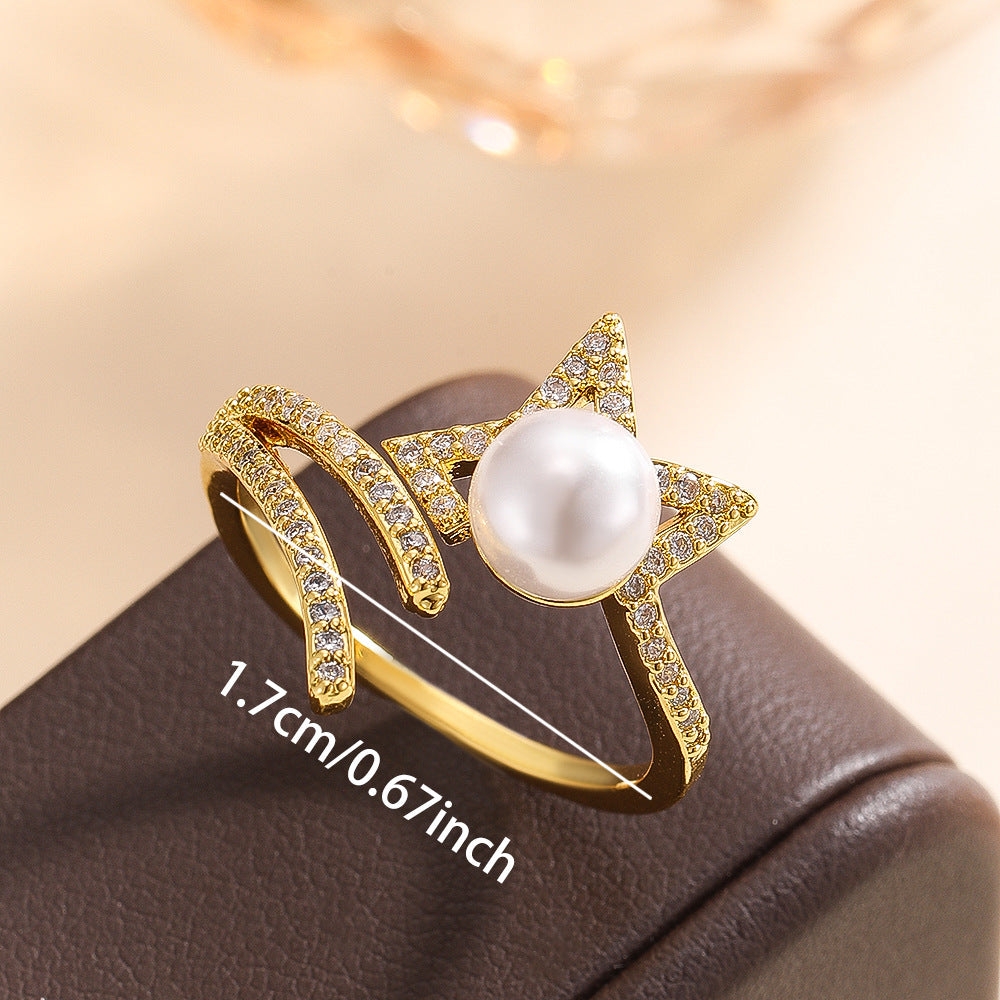 Wholesale Star Shaped Adjustable Zircon Ring Stylish Jewelry Accessory For Women Everyday Wear And Gift Boutique Resale