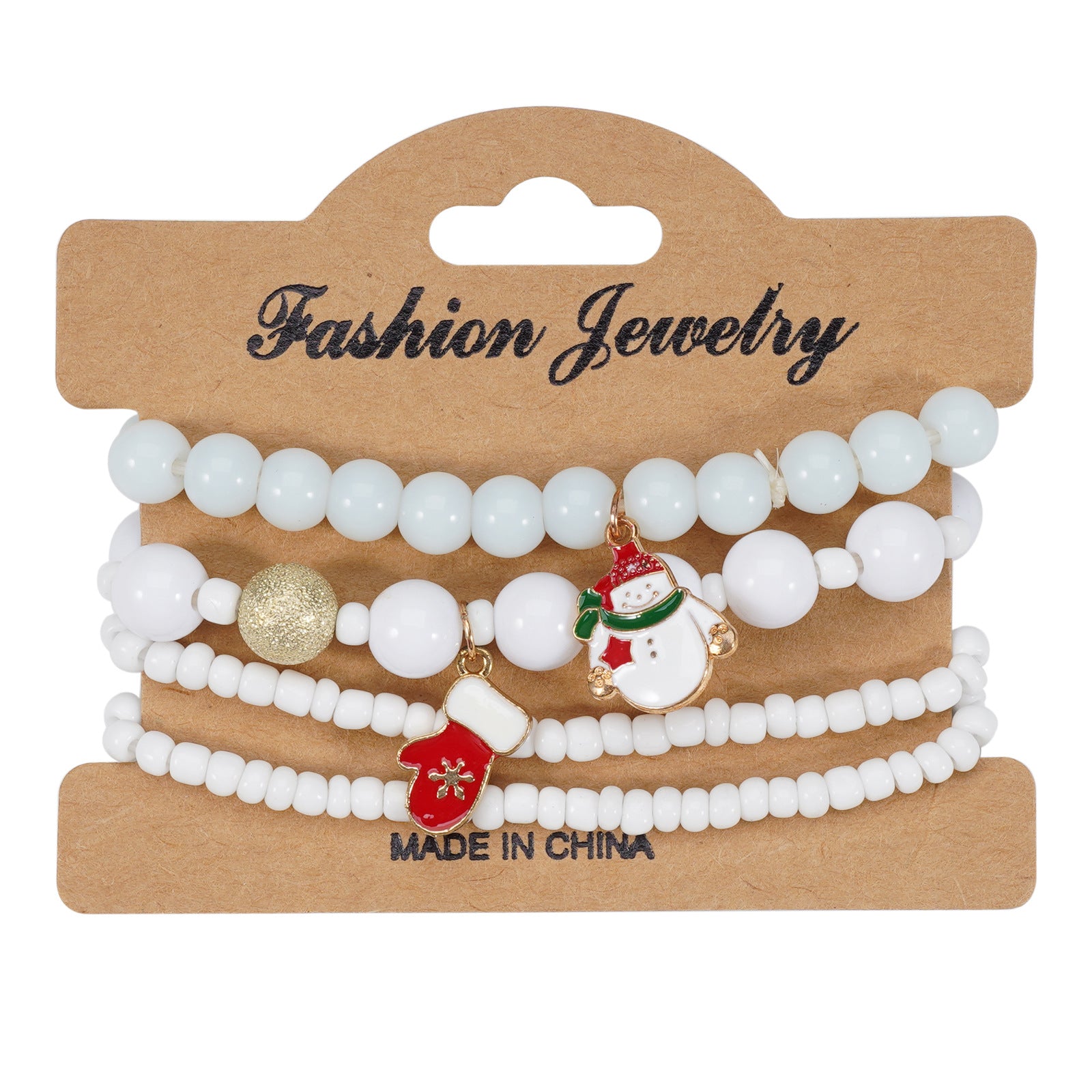 Wholesale Christmas Elastic Bracelets Snowman Snowflake Old Man Deer Bracelet Layered Bracelet Set ACC-BT-XinY015