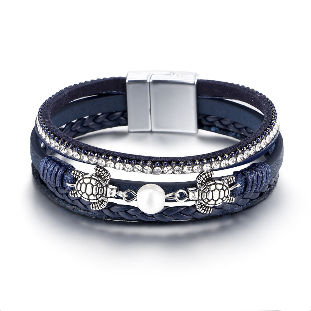 Wholesale  National style Pearl turtle magnetic buckle ladies Bracelet