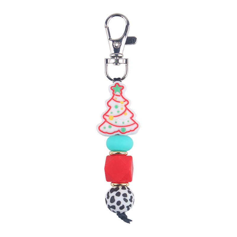 Wholesale Christmas Silicone Bead Accessories Pendant Creative DIY Silicone Wrist Keychain
