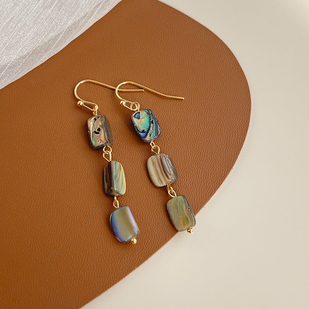 Wholesale Natural shell tassel French retro earrings