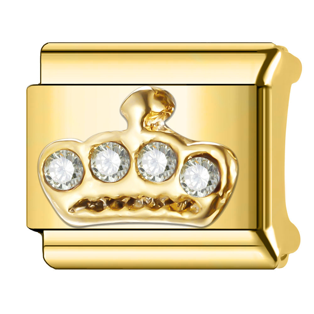 Wholesale Italian Charm Bracelet 9mm DIY Splicing Gold Plated Series Stainless Steel Composable Bracelet