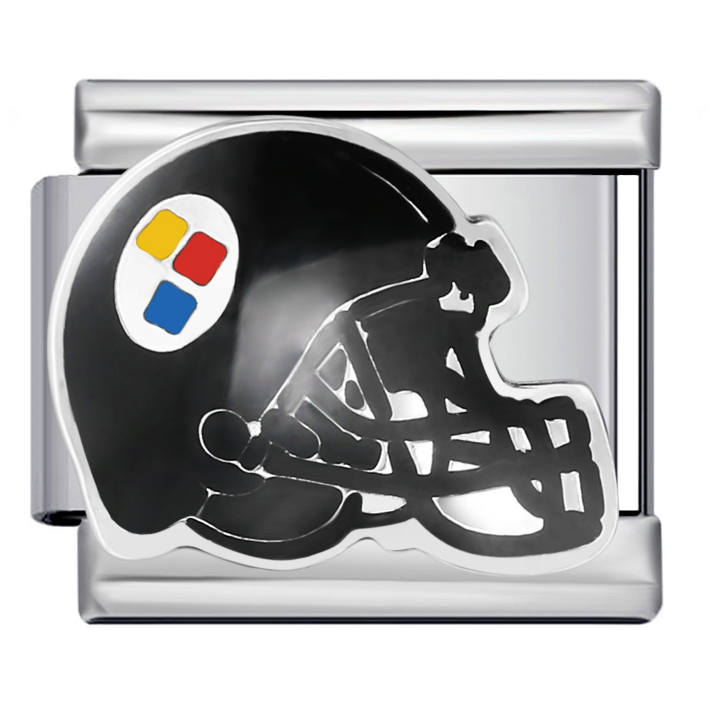 Wholesale Italian Modular Helmet Series Titanium Steel Welded Pattern DIY Bracelet