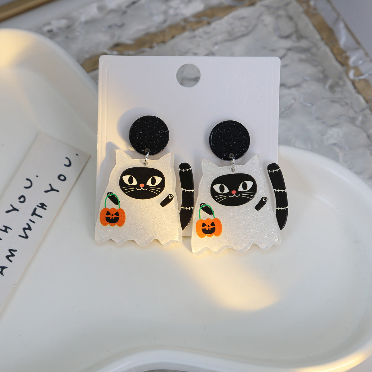 Wholesale Cartoon Pumpkin Halloween Acrylic Earrings ACC-ES-MDD031