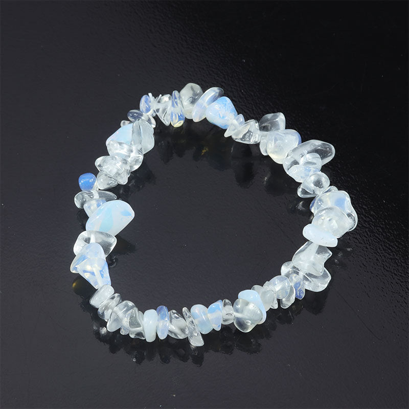 Wholesale Natural colorful gravel hand-woven elastic boho bracelet