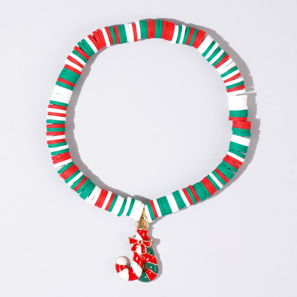 Wholesale Christmas Alphabet Apple Copper Beads Ceramic Beaded Bracelet Set ACC-BT- GWL001