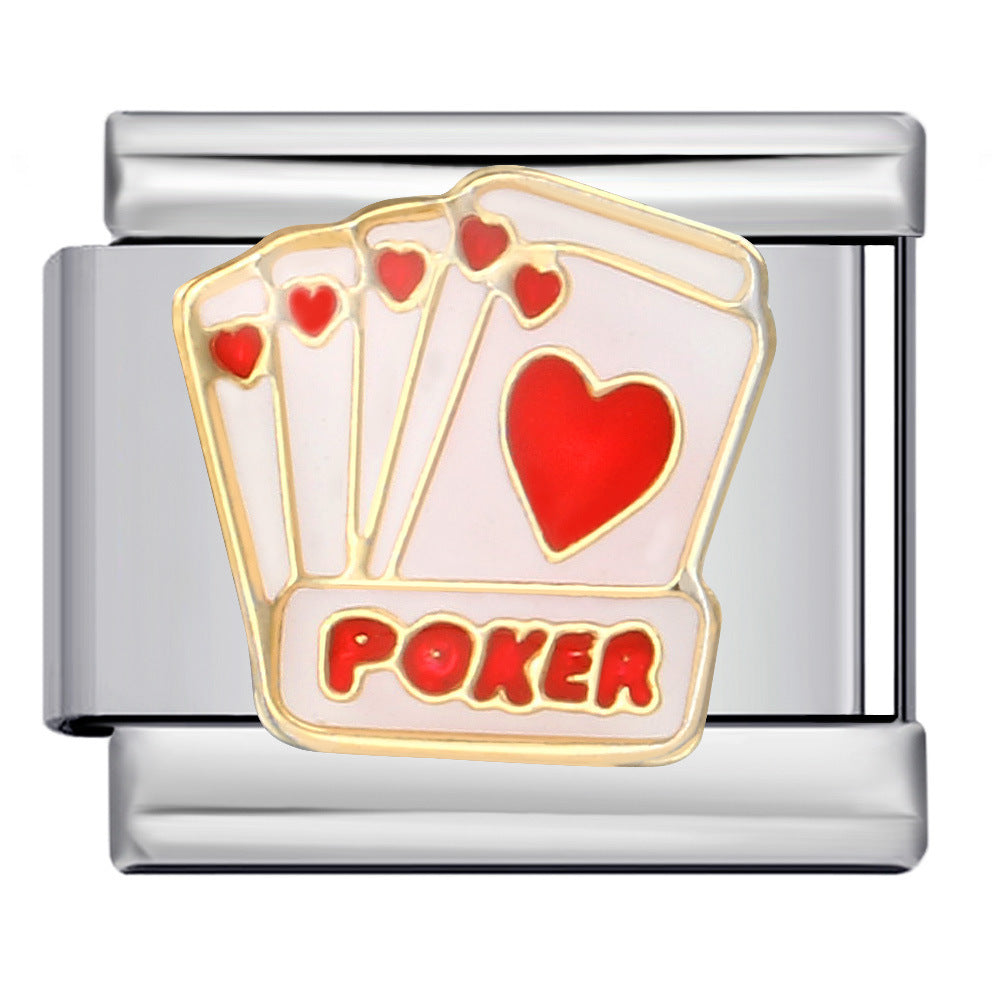 Wholesale Italian Charm Bracelet 9mm DIY Splicing Removable Poker Chips Stainless Steel Composable Bracelet