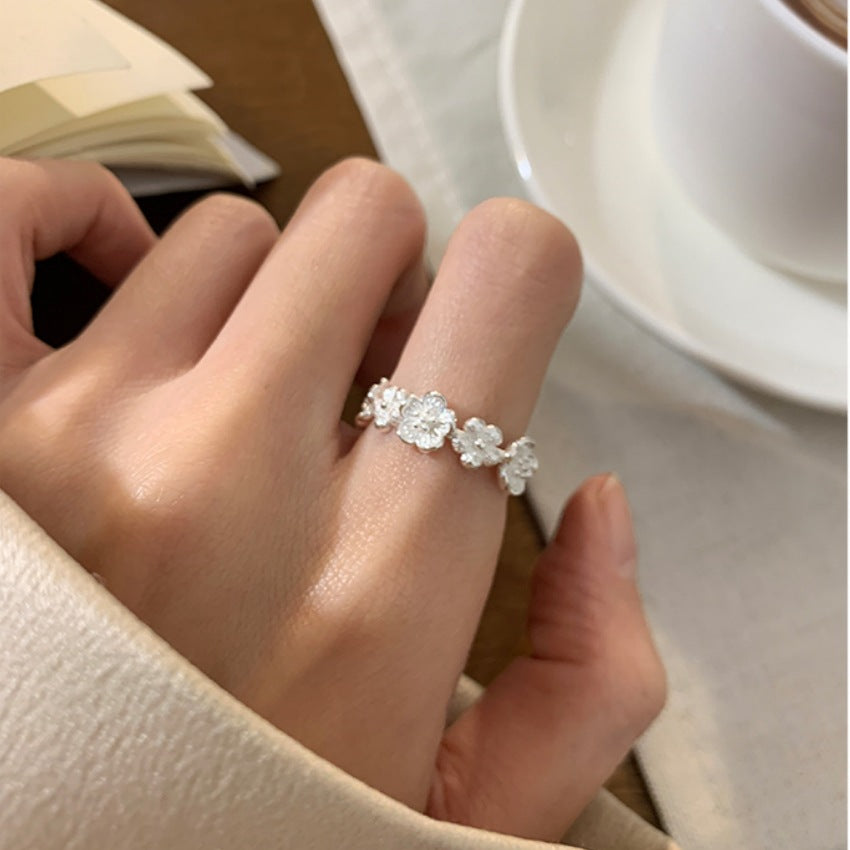 Wholesale Plain Ring Brushed Aquamarine Ring Open No Fading Ring ACC-RS-Yues003