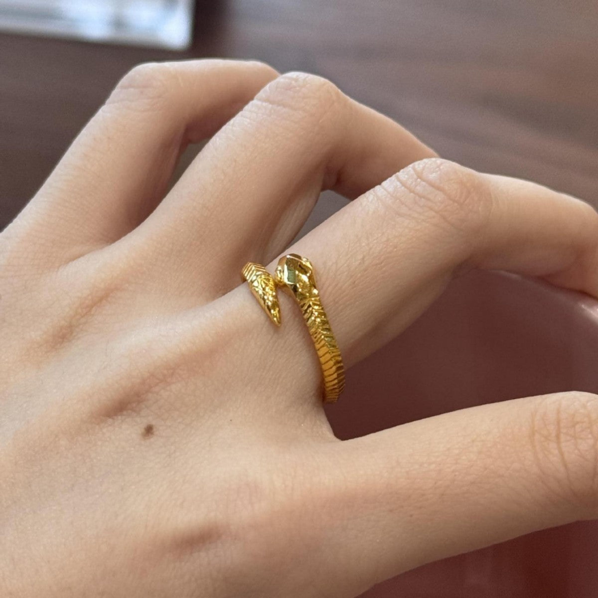 Wholesale solid gold snake open ring