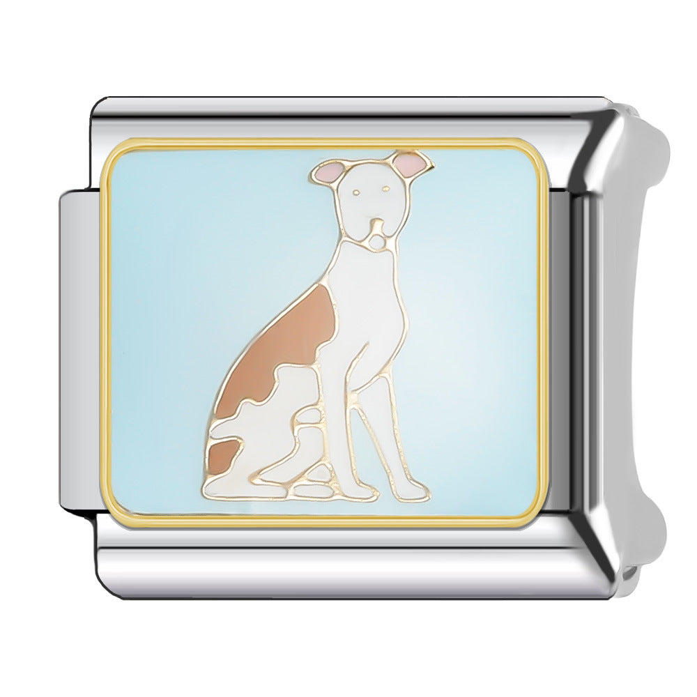 Wholesale Italian Charm Bracelet 9mm DIY Splicing Cute Animal Series Stainless Steel Composable Bracelet