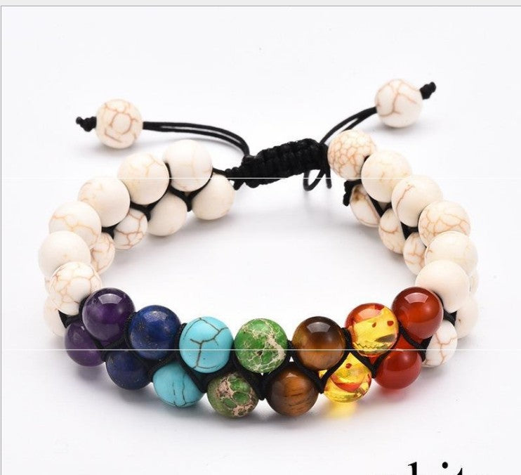 Wholesale Colorful Stone Black Volcanic Stone Yoga Energy Bracelet ACC-BT-Ceya006