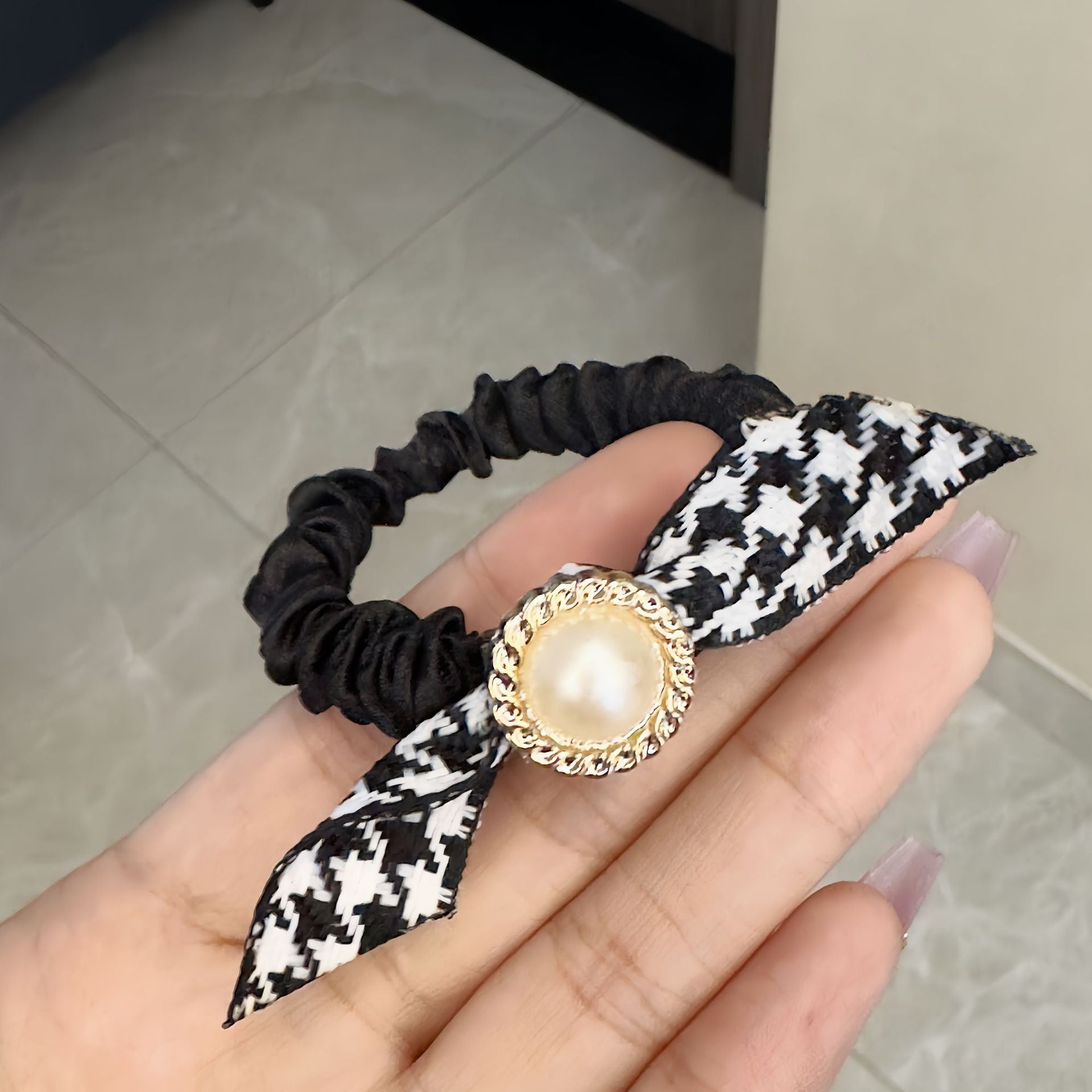 Wholesale 10pcs Autumn and Winter Houndstooth Bow Hair Scrunchies ACCVIP-HS-Yimu004