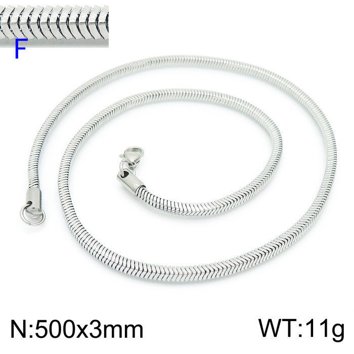 Wholesale 304 Titanium Steel Necklace Square Snake Bone Chain ACC-NE-KaLun004